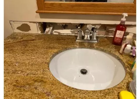 Granite counter with sink